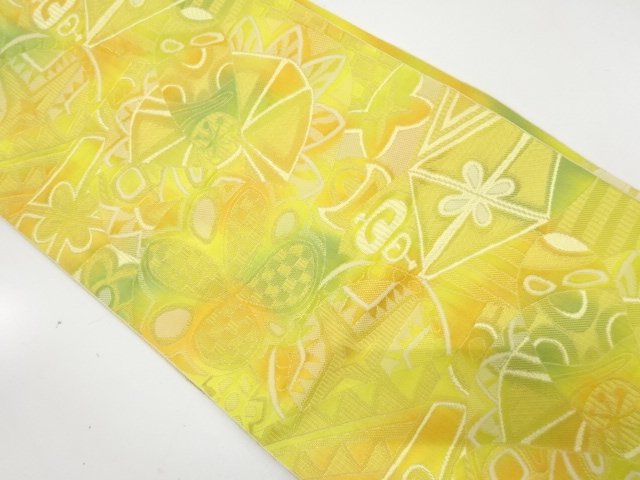 花模様織り出し　名古屋帯
